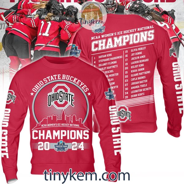 Ohio State Buckeyes Champions NCAA Women’s Hockey 2024 Tshirt, Hoodie