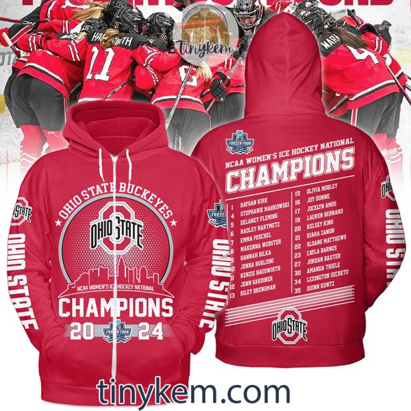 Ohio State Buckeyes Champions NCAA Women’s Hockey 2024 Tshirt, Hoodie