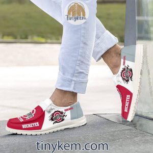 Ohio State Buckeyes Customized Canvas Loafer Dude Shoes2B2 ZGthz