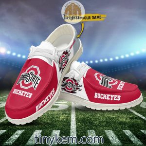 Ohio State Buckeyes Customized Canvas Loafer Dude Shoes2B8 OvIIX
