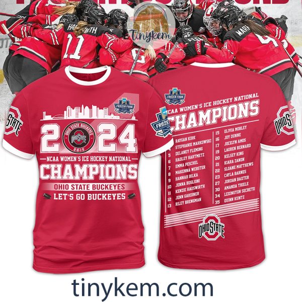 Ohio State Buckeyes Frozen Four 2024 Champions Women’s Hockey Tshirt