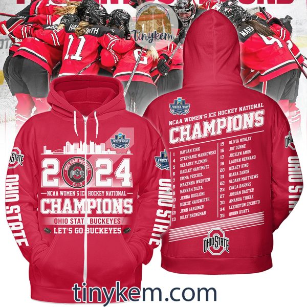 Ohio State Buckeyes Frozen Four 2024 Champions Women’s Hockey Tshirt