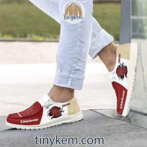 Oklahoma Sooners Customized Canvas Loafer Dude Shoes2B2 PQG01
