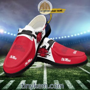 Ole Miss Rebels Customized Canvas Loafer Dude Shoes2B7 oPukn