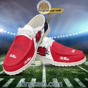 Ole Miss Rebels Customized Canvas Loafer Dude Shoes2B8 h6W0q