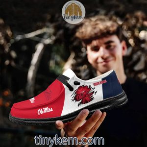 Ole Miss Rebels Customized Canvas Loafer Dude Shoes2B9 l3le6