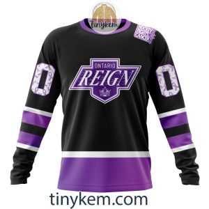 Ontario Reign Hockey Fight Cancer Hoodie Tshirt2B4 jOm0f