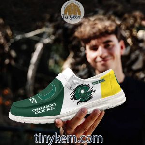 Oregon Ducks Customized Canvas Loafer Dude Shoes2B10 hhM42