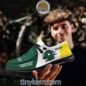 Oregon Ducks Customized Canvas Loafer Dude Shoes2B9 1tW7T