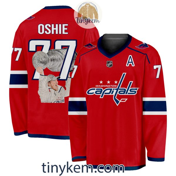 Oshie 77 Washington Capitals Hockey V-neck Long Sleeve
