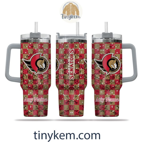 Ottawa Senators Customized 40oz Tumbler With Plaid Design