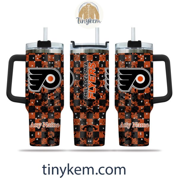 Philadelphia Flyers Customized 40oz Tumbler With Plaid Design