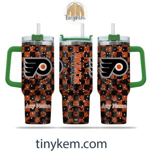 Philadelphia Flyers Customized 40oz Tumbler With Plaid Design2B4 ZTY0H