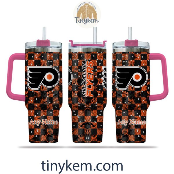 Philadelphia Flyers Customized 40oz Tumbler With Plaid Design