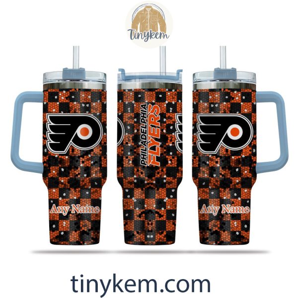 Philadelphia Flyers Customized 40oz Tumbler With Plaid Design