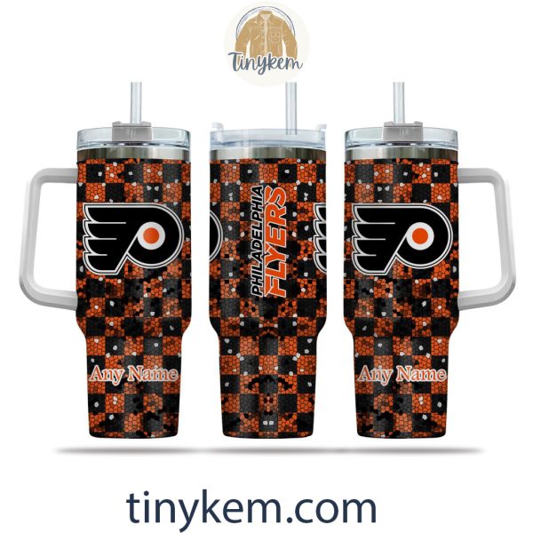 Philadelphia Flyers Customized 40oz Tumbler With Plaid Design