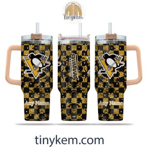 Pittsburgh Penguins Customized 40oz Tumbler With Plaid Design