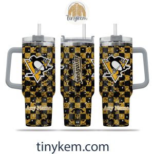 Pittsburgh Penguins Customized 40oz Tumbler With Plaid Design2B3 Js3no