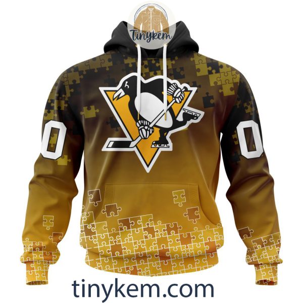 Pittsburgh Penguins Customized Tshirt, Hoodie With Autism Awareness 2024 Design