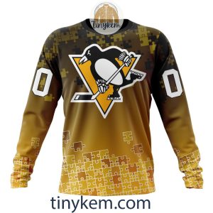 Pittsburgh Penguins Customized Tshirt Hoodie With Autism Awareness 2024 Design2B4 J2kZy
