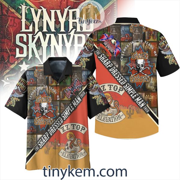 Retro ZZ Top Mix Lynyrd Skynyrd Hawaiian Shirt