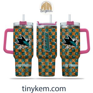 San Jose Sharks Customized 40oz Tumbler With Plaid Design2B5 uLjdL