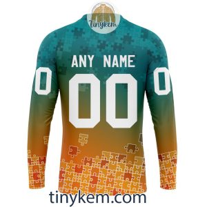 San Jose Sharks Customized Tshirt Hoodie With Autism Awareness 2024 Design2B5 KIlBI