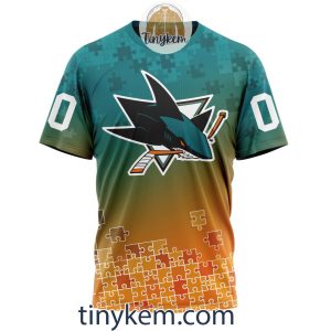 San Jose Sharks Customized Tshirt Hoodie With Autism Awareness 2024 Design2B6 R59ob