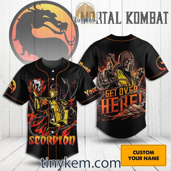 Scorpion Mortal Kombat Customized Baseball Jersey: Get Over Here