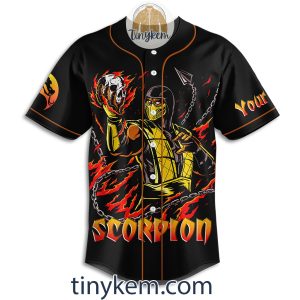 Scorpion Mortal Kombat Customized Baseball Jersey: Get Over Here