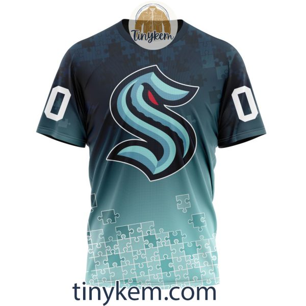 Seattle Kraken Customized Tshirt, Hoodie With Autism Awareness 2024 Design