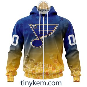 St. Louis Blues Customized Tshirt, Hoodie With Autism Awareness 2024 Design