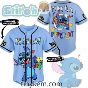 Stitch Autism Customized Baseball Jersey: It’s Okay To Be Different