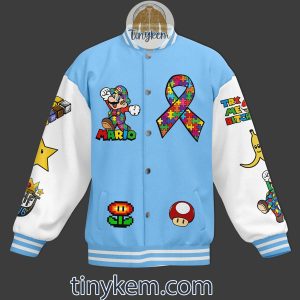 Super Mario Autism Baseball Jacket AcceptUnderstandLove2B2 aUMf7
