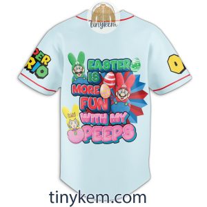 Super Mario Happy Easter Day Customized Baseball Jersey2B3 cEd2r