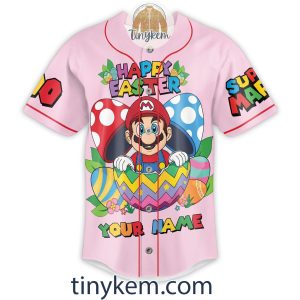 Super Mario Happy Easter Day Customized Baseball Jersey2B5 yUcOg