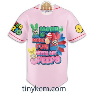 Super Mario Happy Easter Day Customized Baseball Jersey2B6 5lyPZ