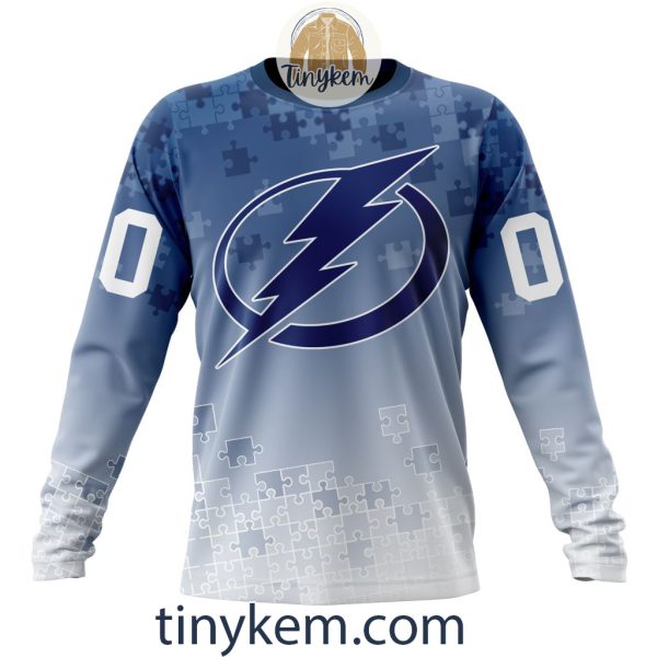 Tampa Bay Lightning Customized Tshirt, Hoodie With Autism Awareness 2024 Design