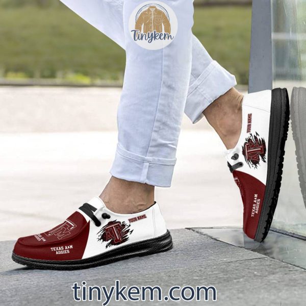 Texas A&M Aggies Customized Canvas Loafer Dude Shoes