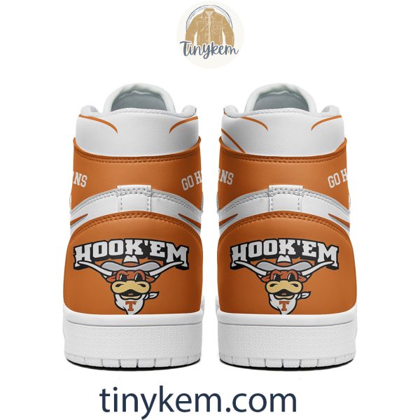 Texas Longhorns Basketball Air Jordan 1 High Top Shoes: Hook Em Horns