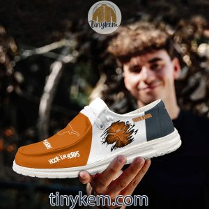 Texas Longhorns Customized Canvas Loafer Dude Shoes2B10 4JiWs