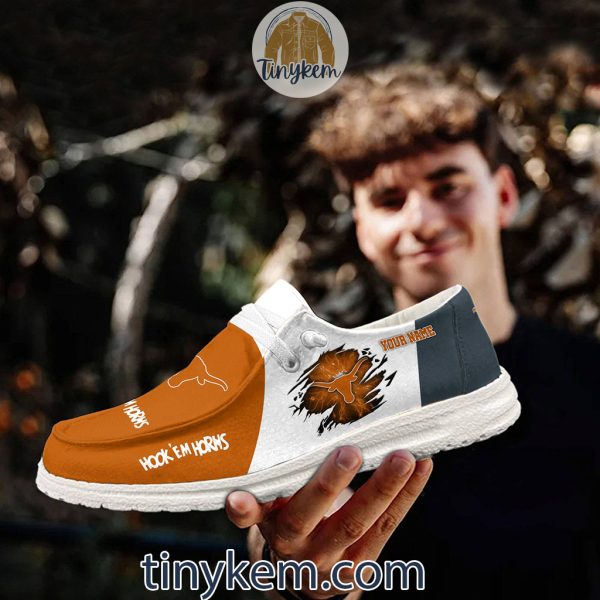 Texas Longhorns Customized Canvas Loafer Dude Shoes