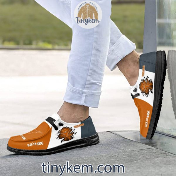 Texas Longhorns Customized Canvas Loafer Dude Shoes