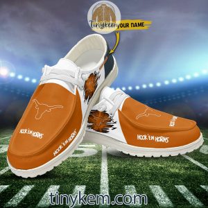 Texas Longhorns Customized Canvas Loafer Dude Shoes2B8 iy0kR