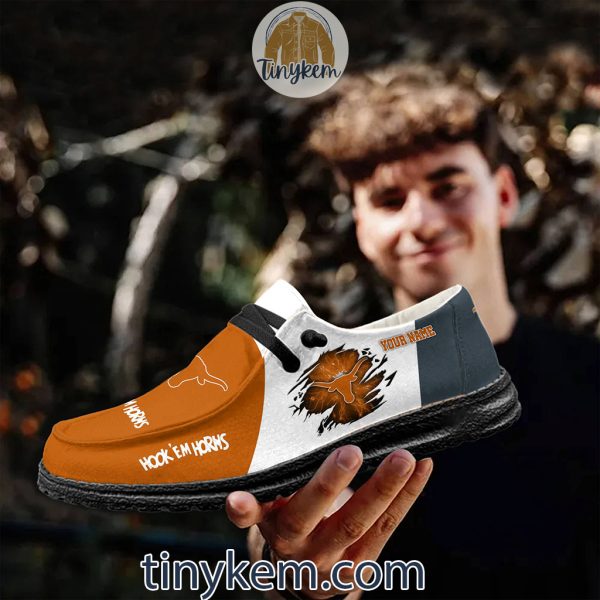 Texas Longhorns Customized Canvas Loafer Dude Shoes