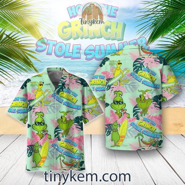 The Grinch Stole Summer Flowers Hawaiian Shirt