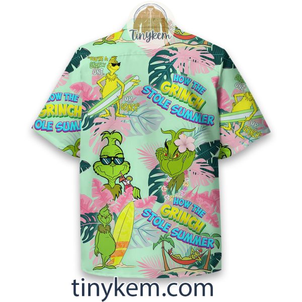 The Grinch Stole Summer Flowers Hawaiian Shirt