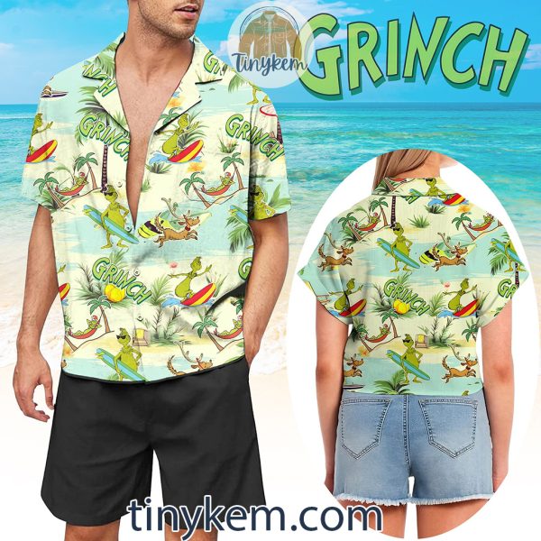 The Grinch Surfing On Summer Vacation Hawaiian Shirt