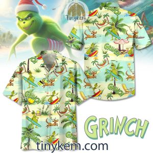 The Grinch Surfing On Summer Vacation Hawaiian Shirt