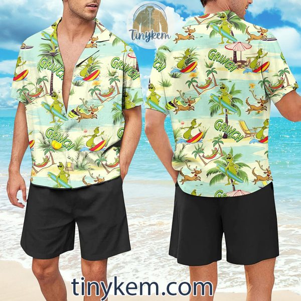 The Grinch Surfing On Summer Vacation Hawaiian Shirt